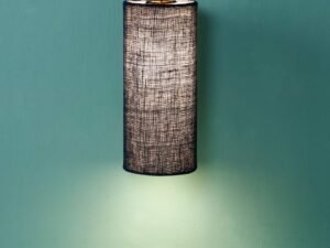 Blue Jute Cylindrical Hanging Lamp
