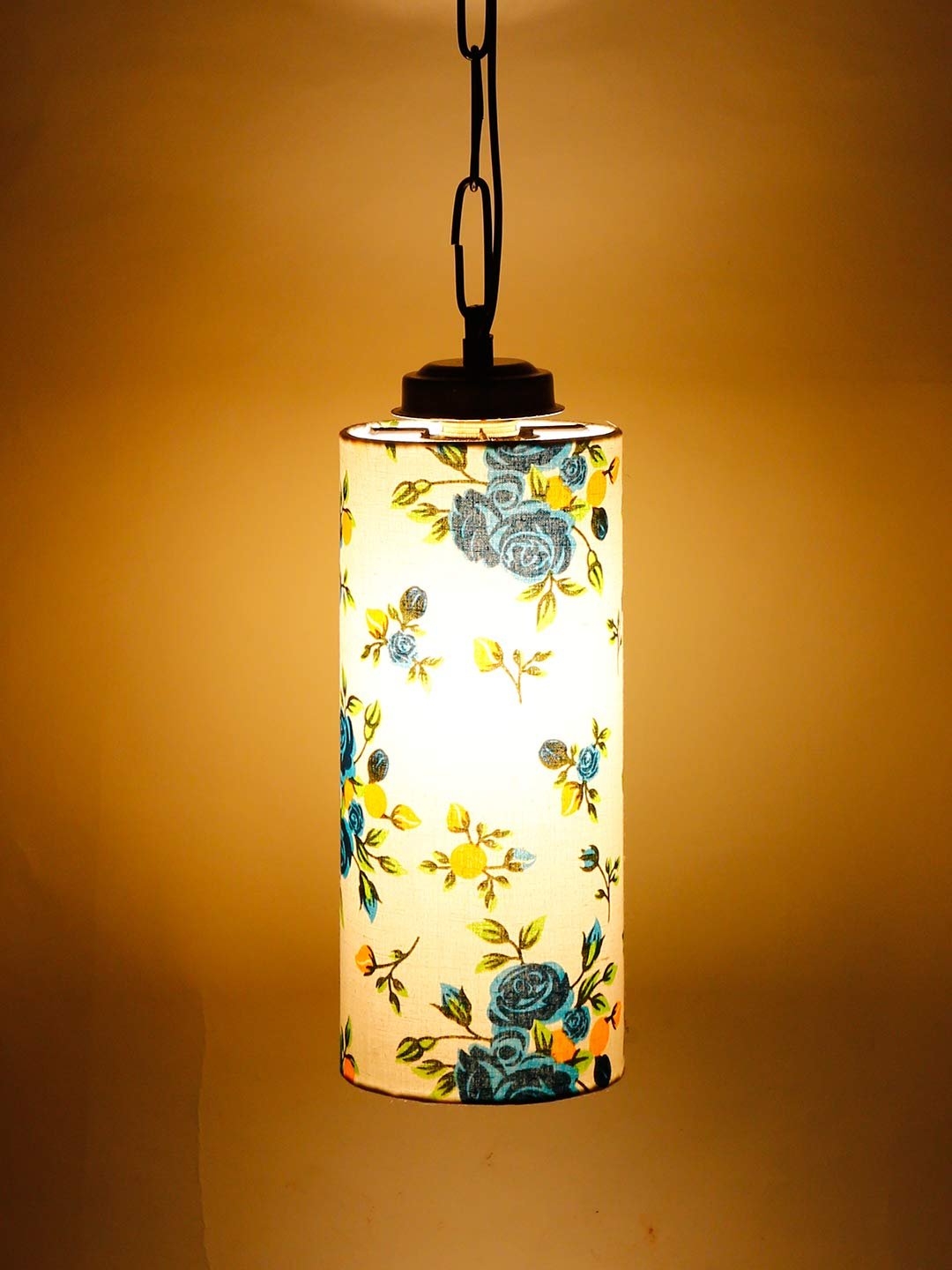 Multicolor Cotton Cylindrical Hanging Lamp