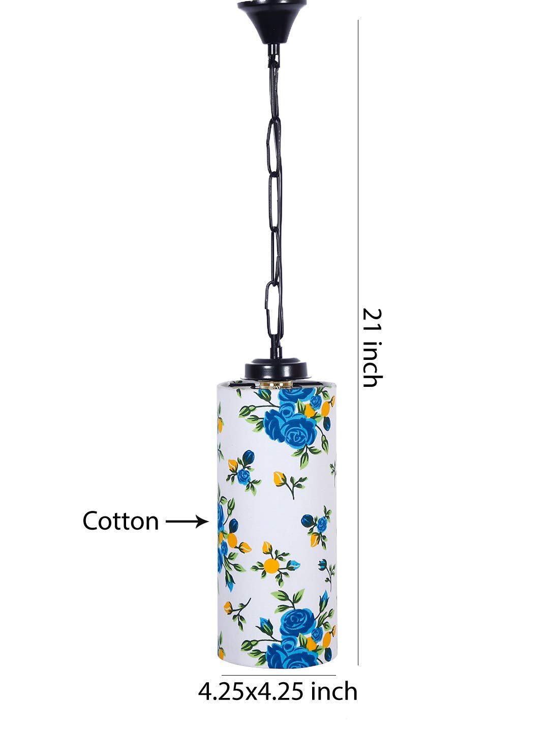 Multicolor Cotton Cylindrical Hanging Lamp
