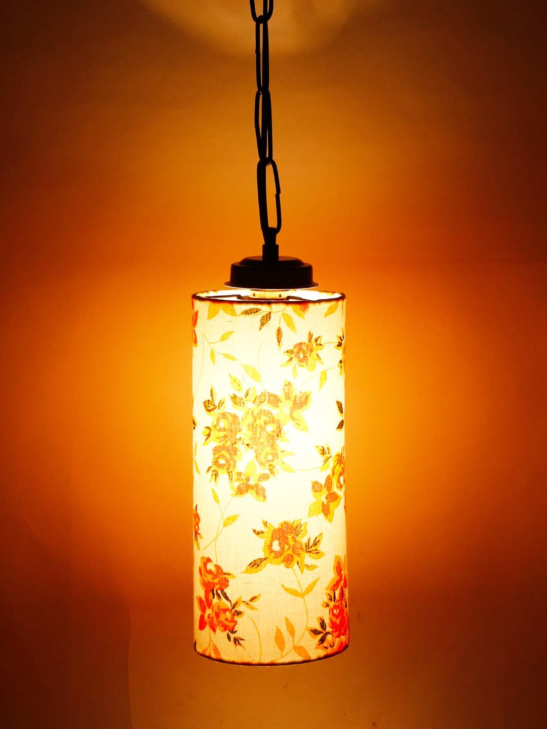 Multicolor Cotton Cylindrical Hanging Lamp