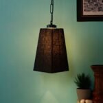 Black Cotton Pyramid Hanging Lamp