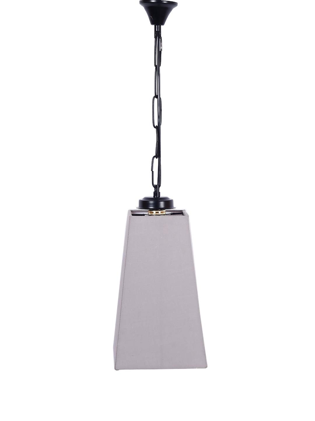 Grey Cotton Pyramid Hanging Lamp
