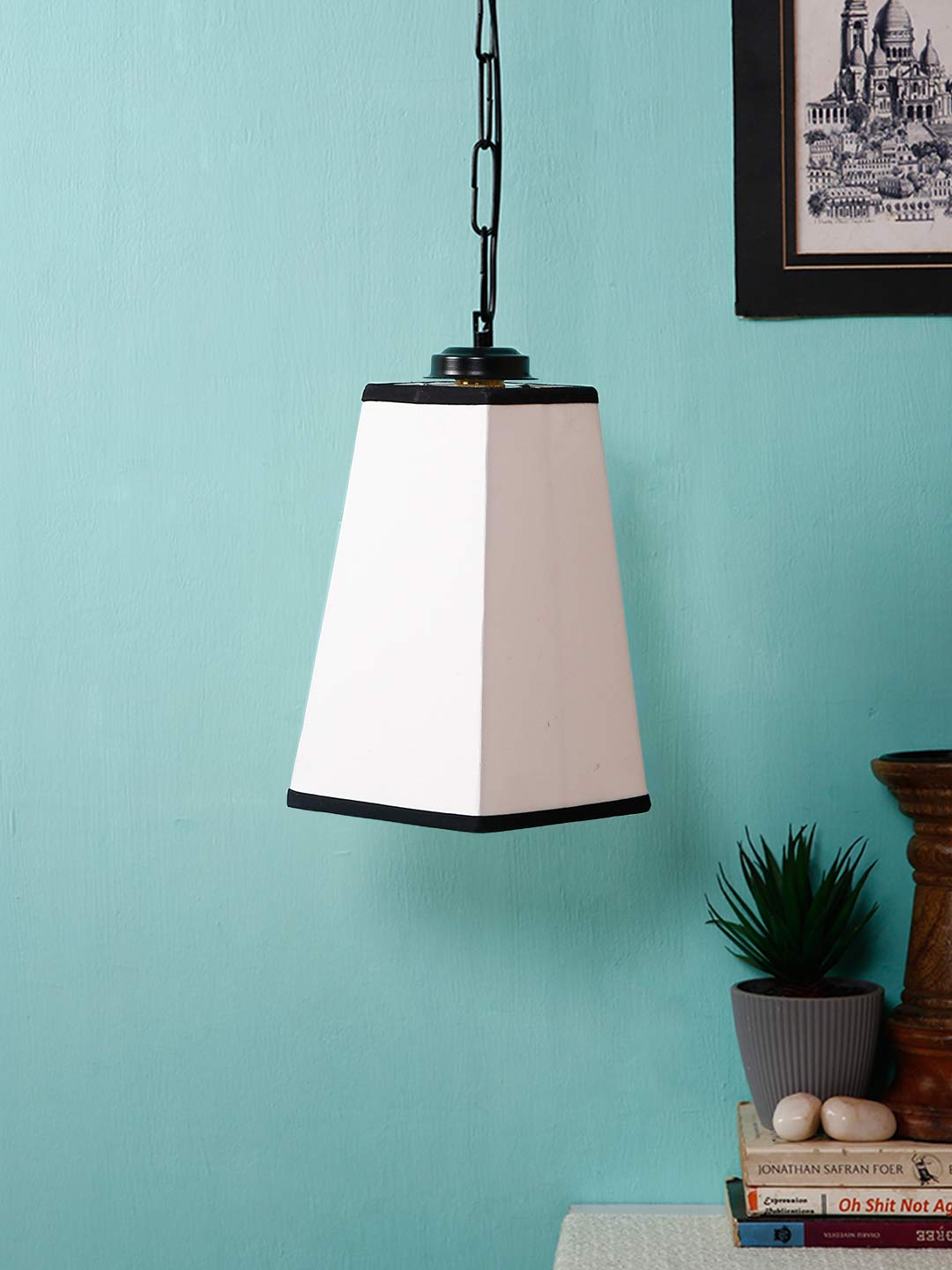 Multicolor Cotton Pyramid Hanging Lamp