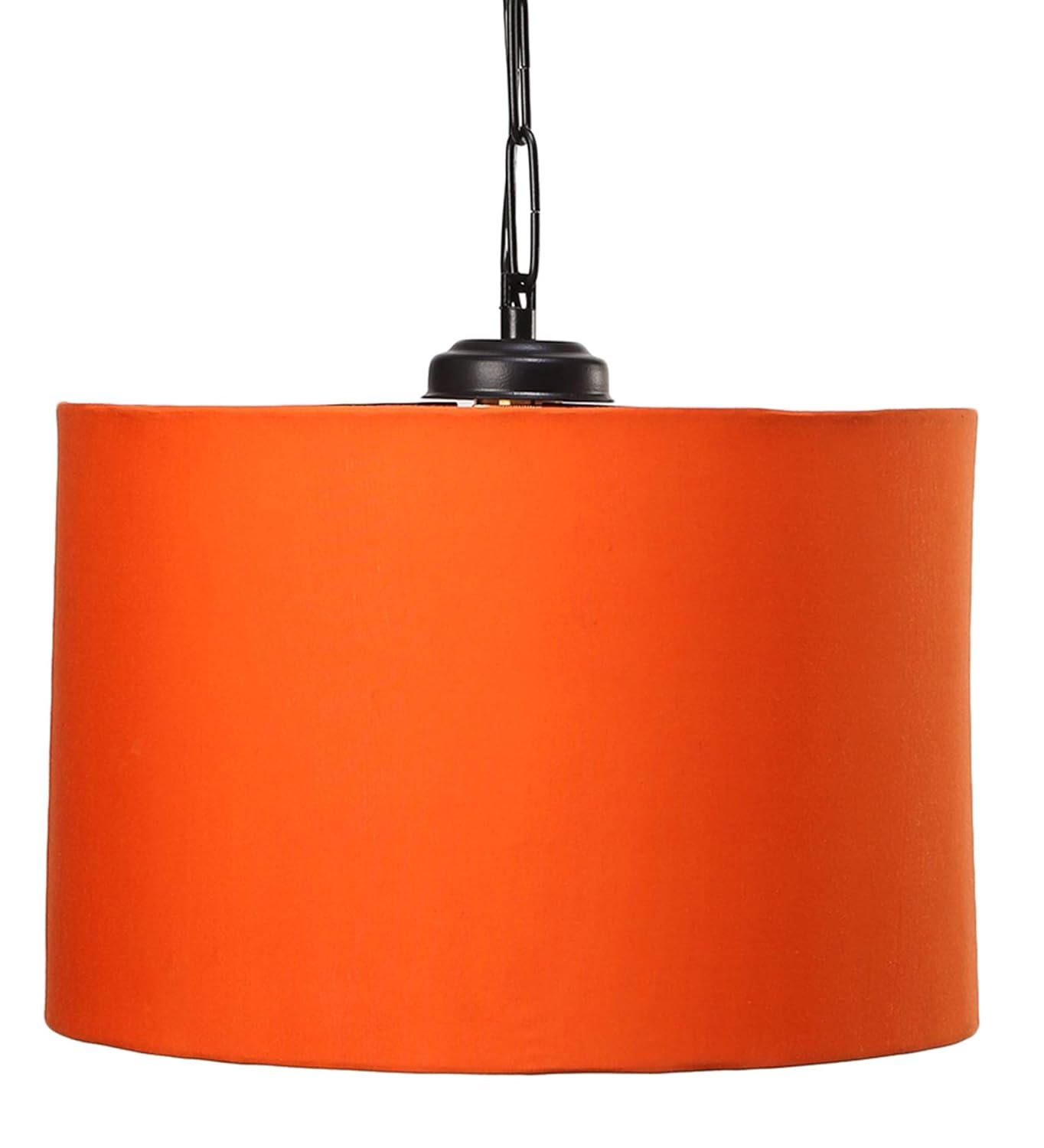 Orange Cotton Drum Hanging Lamp