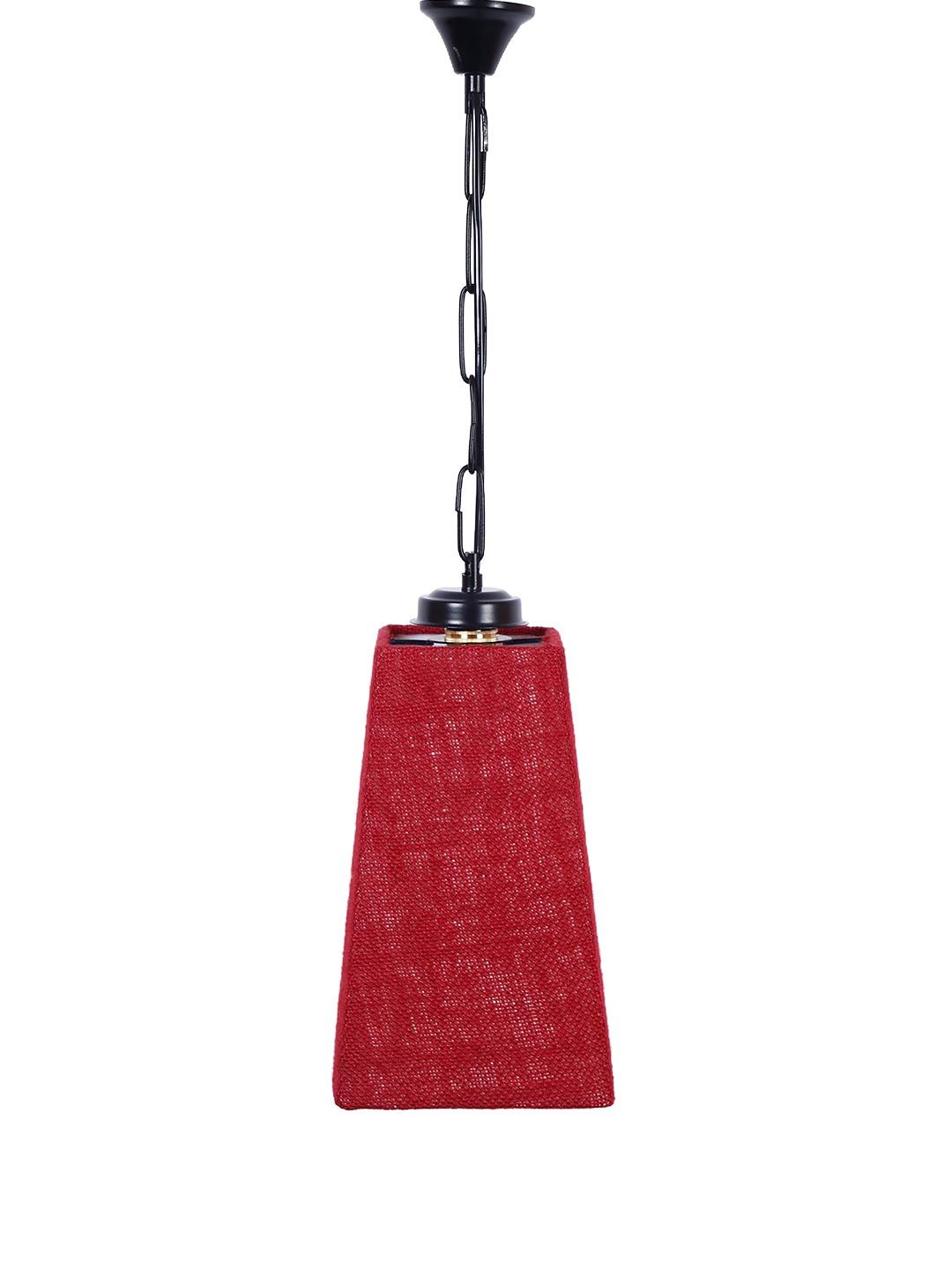 Maroon Jute Pyramid Hanging Lamp