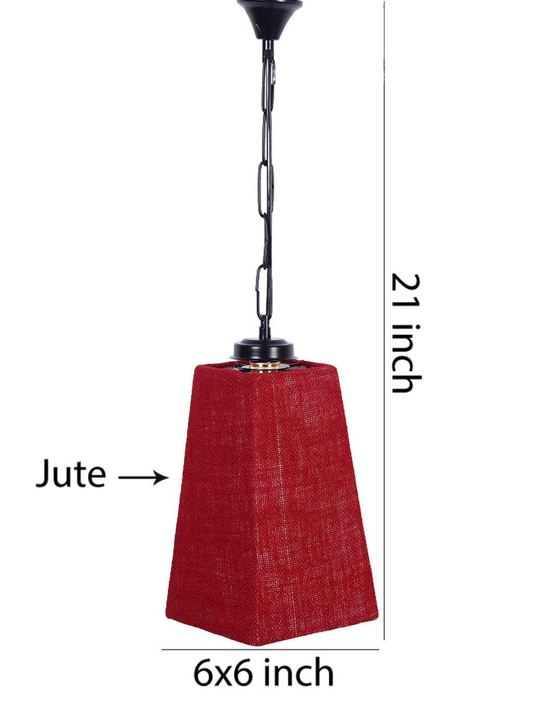 Maroon Jute Pyramid Hanging Lamp