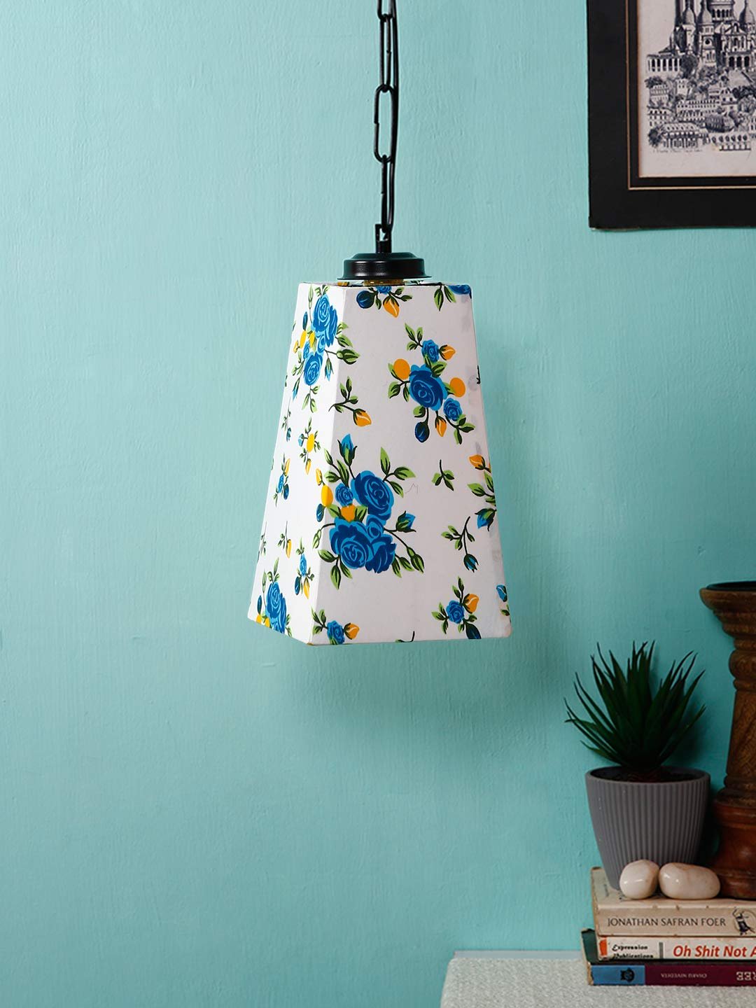 Multicolor Cotton Pyramid Hanging Lamp