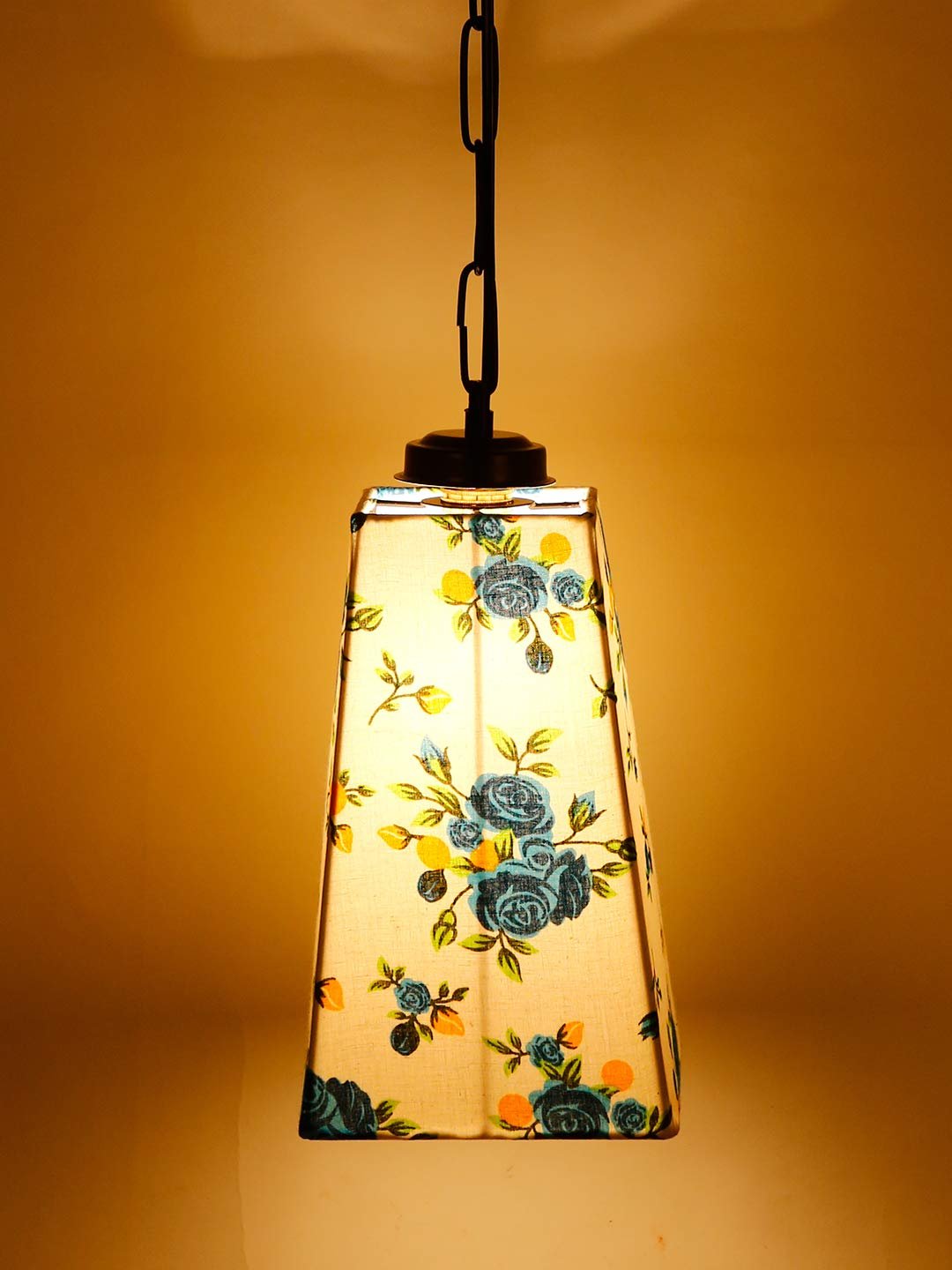 Multicolor Cotton Pyramid Hanging Lamp