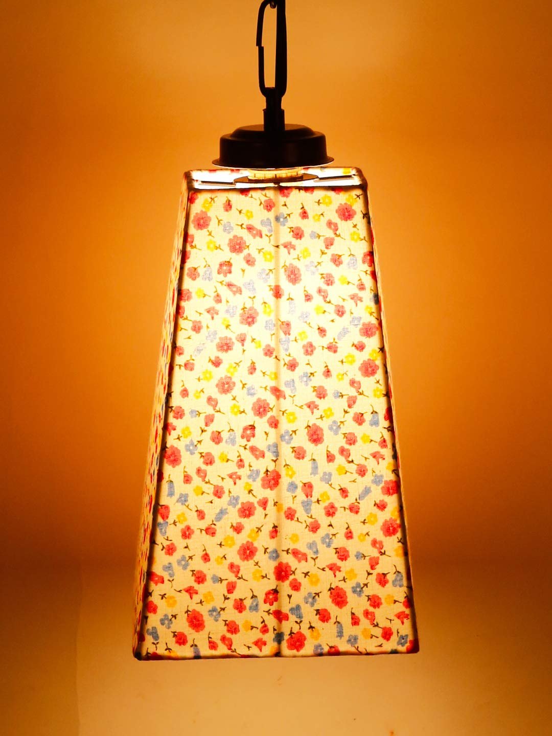 Multicolor Cotton Pyramid Hanging Lamp