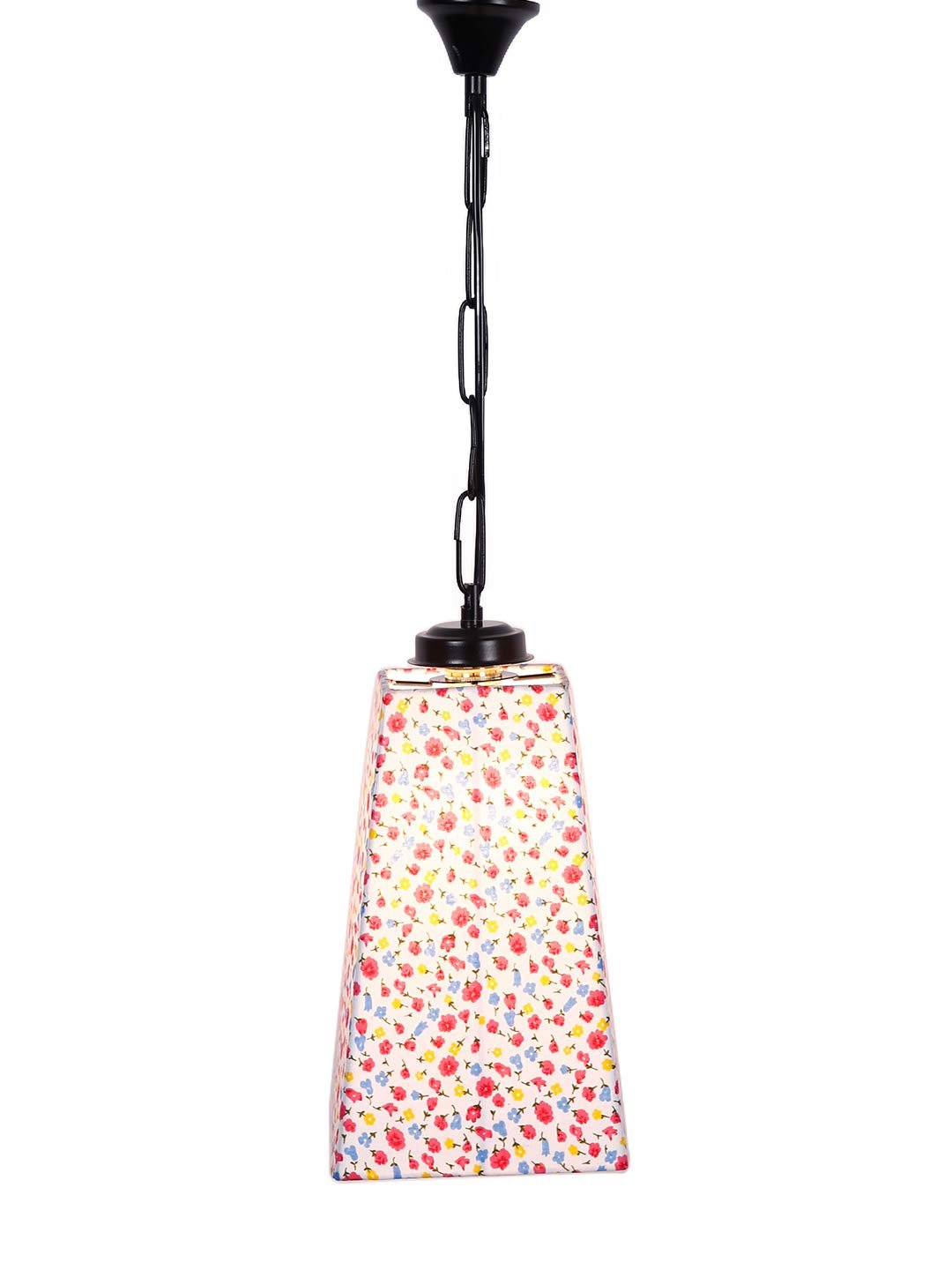 Multicolor Cotton Pyramid Hanging Lamp