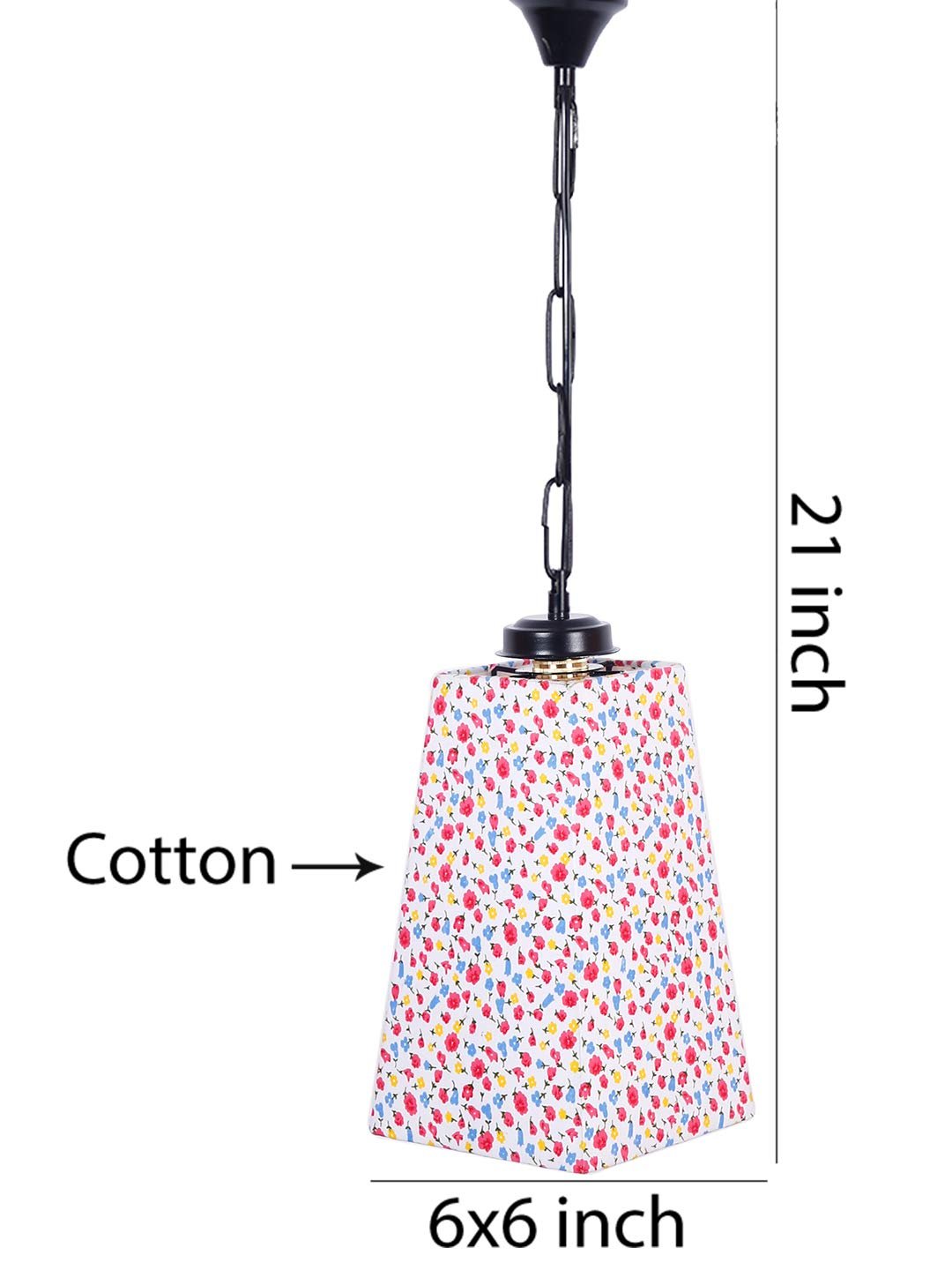 Multicolor Cotton Pyramid Hanging Lamp