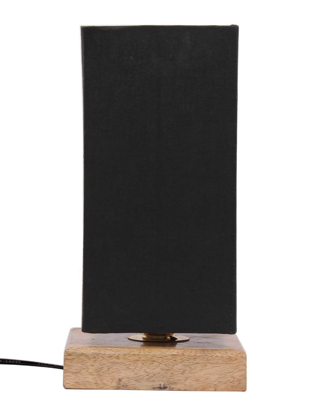 Black Cotton Shade with Square Wood Base