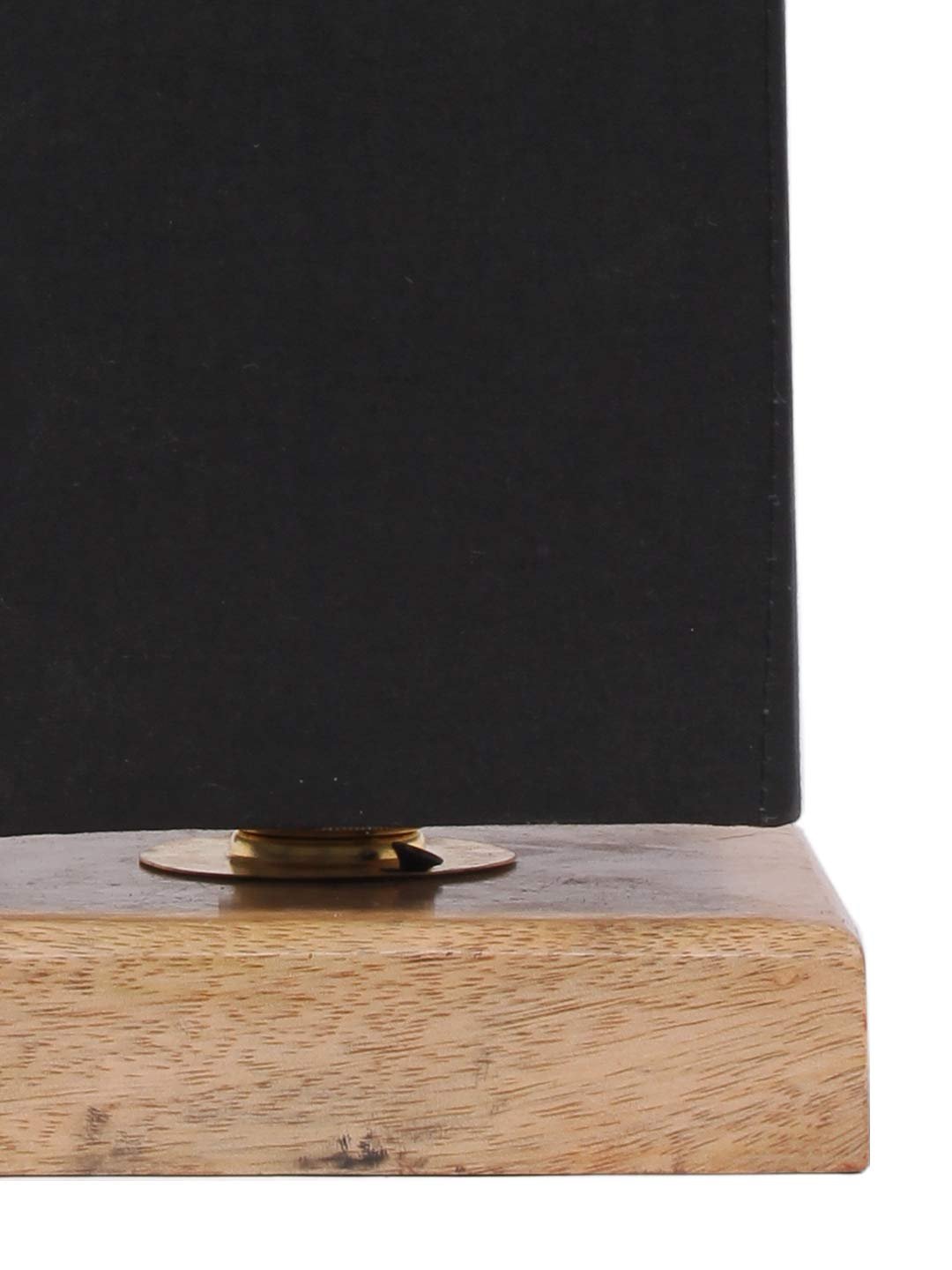 Black Cotton Shade with Square Wood Base