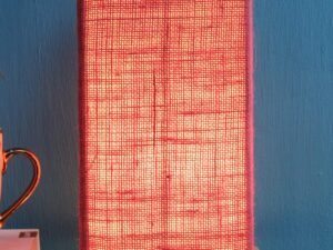 Pink Jute Shade with Square Wood Base
