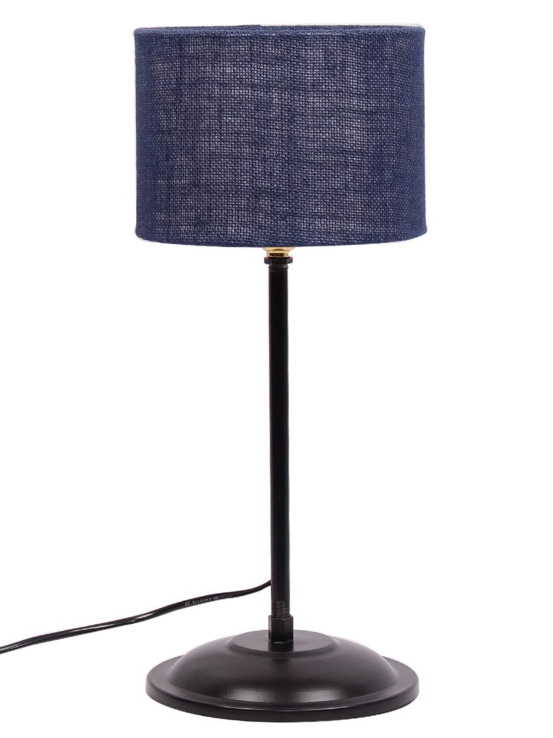 Blue Jute Shade lamp with Black Base