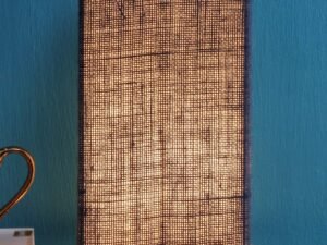 Blue Jute Shade with Square Wood Base