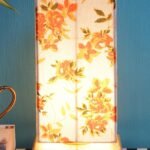 Multicolor Cotton Shade with Square Wood Base