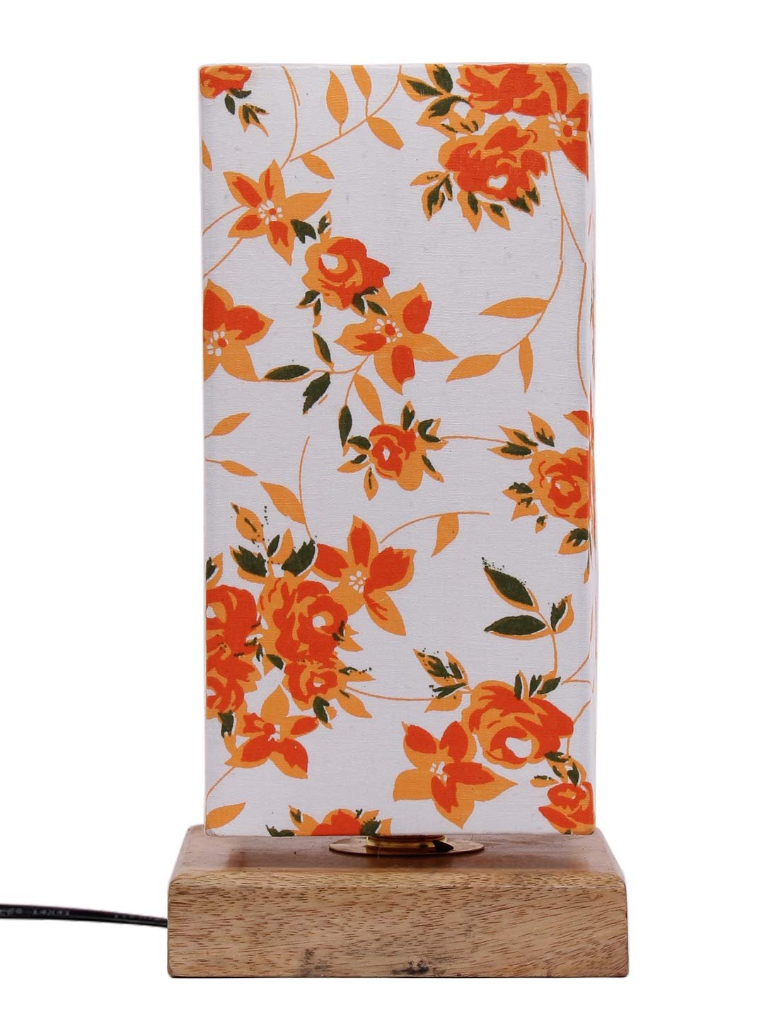 Multicolor Cotton Shade with Square Wood Base