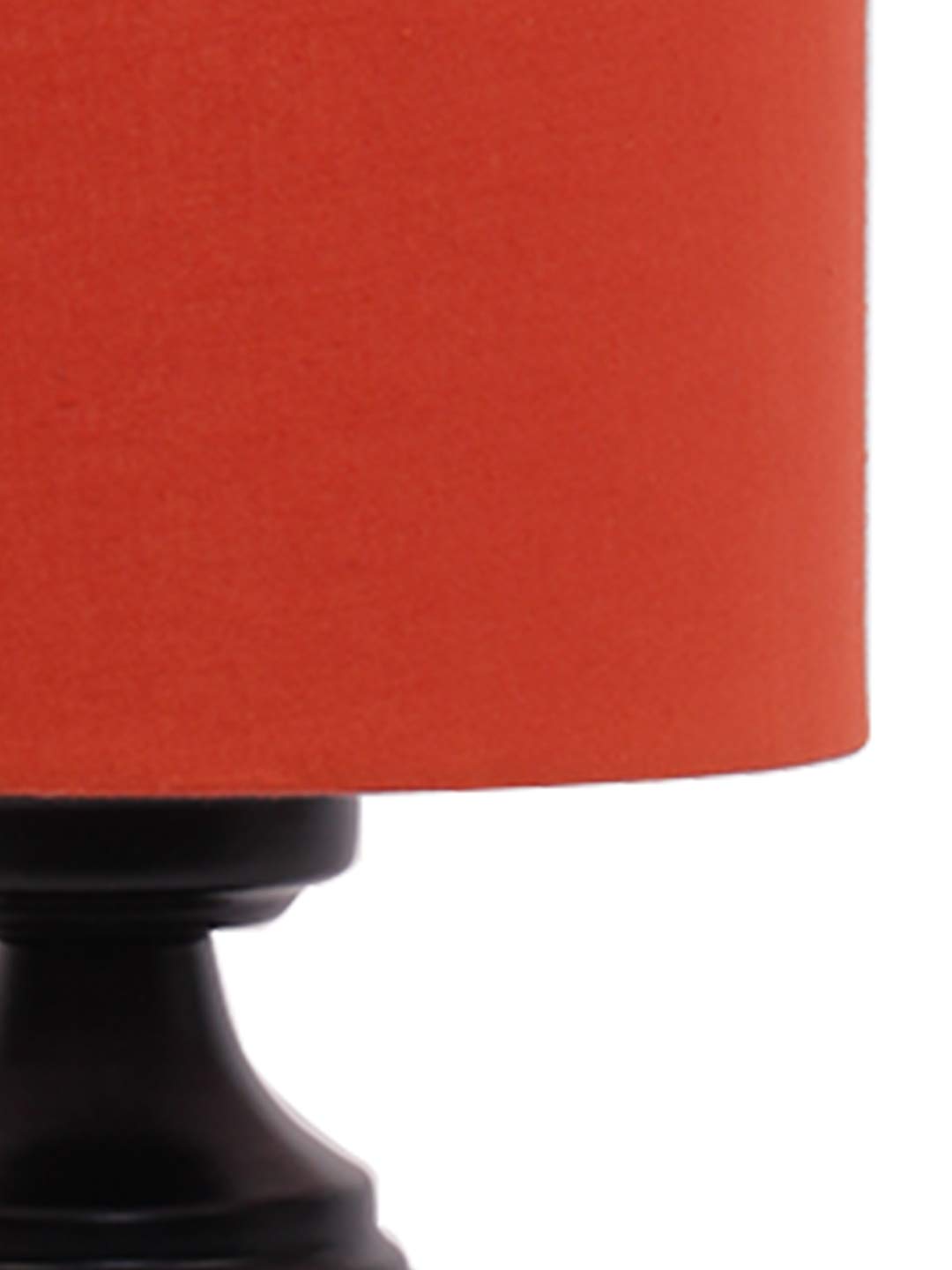 Orange Cotton Shade lamp with Black Base