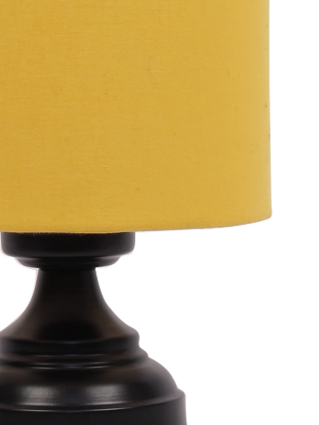 Yellow Cotton Shade lamp with Black Base