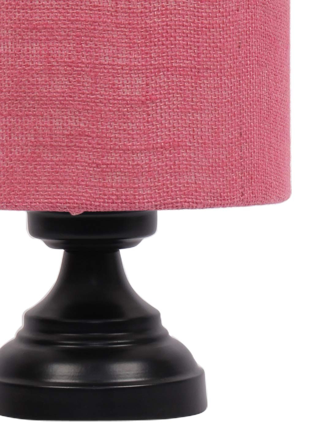 Pink Jute Shade lamp with Black Base