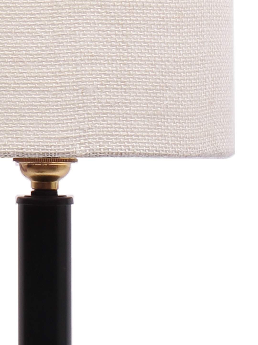 White Jute Shade lamp with Black Base