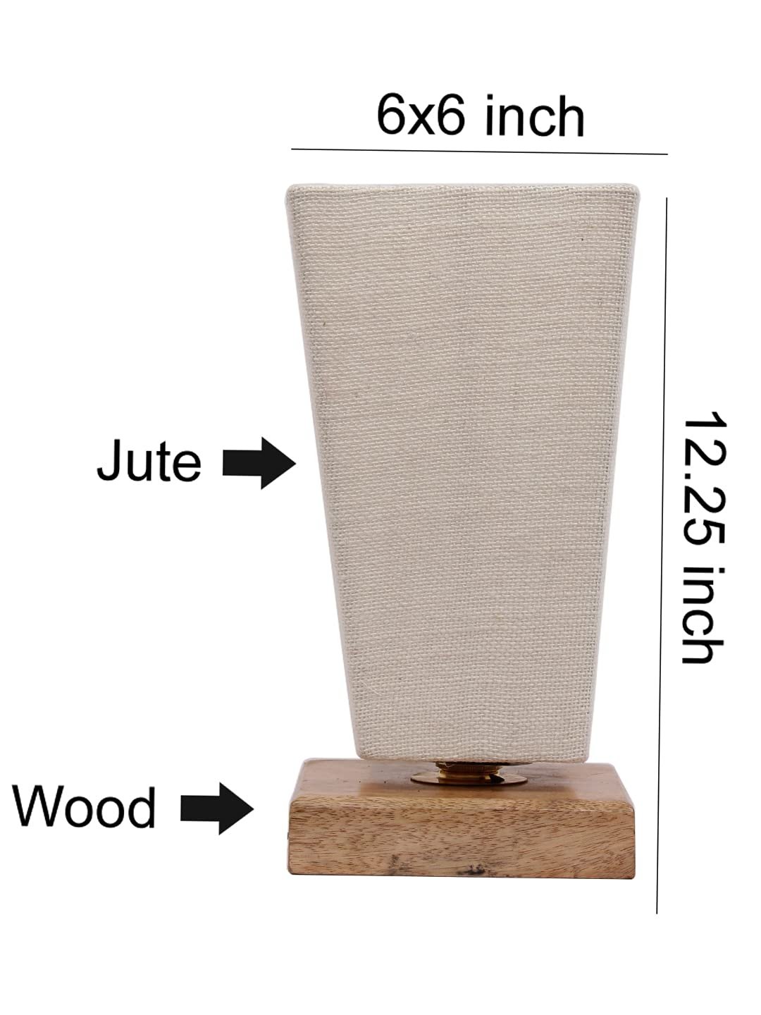 White Pyramid Jute Shade with Square Wood Base