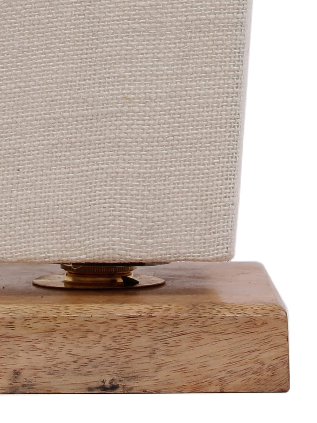 White Pyramid Jute Shade with Square Wood Base
