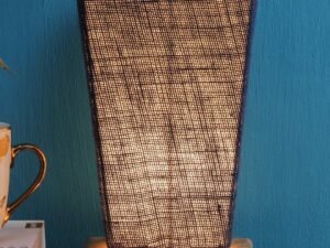 Blue Pyramid Jute Shade with Square Wood Base