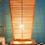 Pyramid Bamboo Shade with Square Wood Base