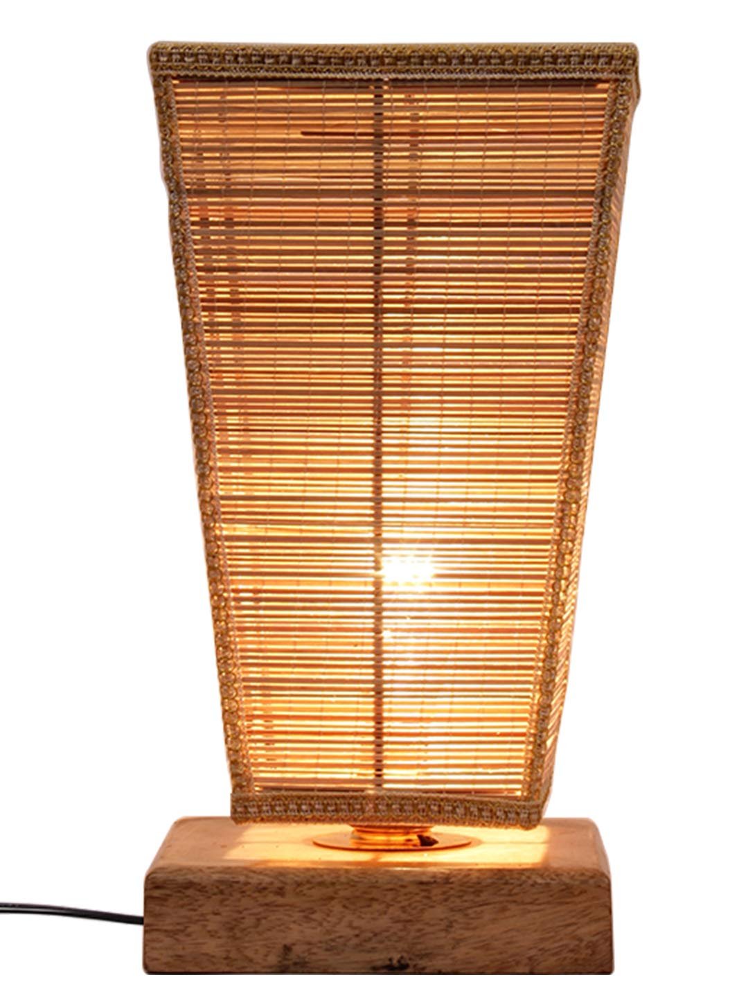 Pyramid Bamboo Shade with Square Wood Base
