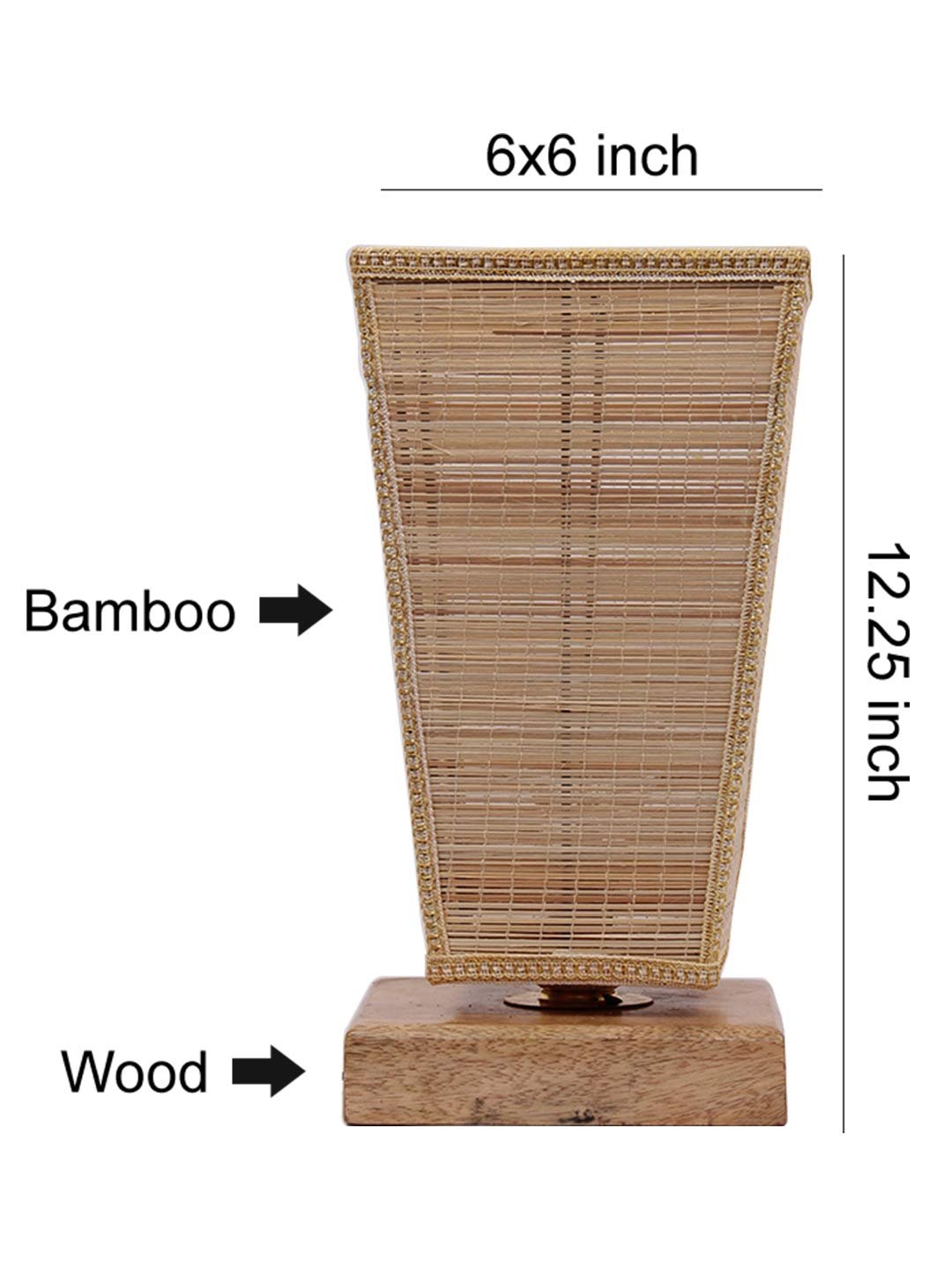 Pyramid Bamboo Shade with Square Wood Base