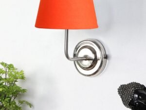 Steel Wall Lamp, Wall Decor, Wall Hanging Wood Light lamp,Vintage Wall Lamps, Industrial Wall Lights Decorative Home, Living Room, Indoor Outdoor Lighting- Cotton Shade-(Orange)-77