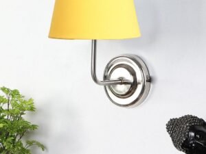 Steel Wall Lamp, Wall Decor, Wall Hanging Wood Light lamp,Vintage Wall Lamps, Industrial Wall Lights Decorative Home, Living Room, Indoor Outdoor Lighting- Cotton Shade-(Yellow)-78