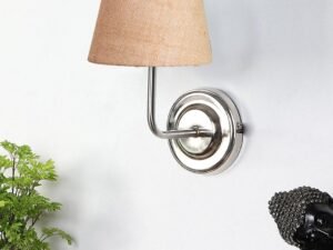 Steel Wall Lamp, Wall Decor, Wall Hanging Wood Light lamp,Vintage Wall Lamps, Industrial Wall Lights Decorative Home, Living Room, Indoor Outdoor Lighting- Jute Shade-(Beige) 91