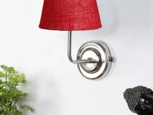 Steel Wall Lamp, Wall Decor, Wall Hanging Wood Light lamp,Vintage Wall Lamps, Industrial Wall Lights Decorative Home, Living Room, Indoor Outdoor Lighting- Jute Shade-(Maroon) 94