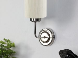 Steel Wall Lamp, Wall Decor, Wall Hanging Wood Light lamp,Vintage Wall Lamps, Industrial Wall Lights Decorative Home, Living Room, Indoor Outdoor Lighting- Cotton Shade-(Off-White)