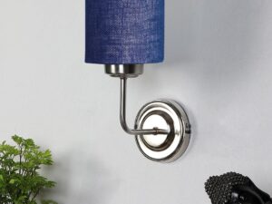 Steel Wall Lamp, Wall Decor, Hanging Wood Light lamp,Vintage Wall Lamps, Industrial Wall Lights Decorative Home, Living Room, Indoor Outdoor Lighting- Jute Shade-(Blue)