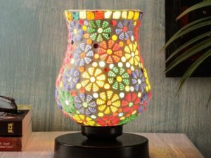 Multicolor Mosaic Glass Table Lamp (Medium, Multicolor)
