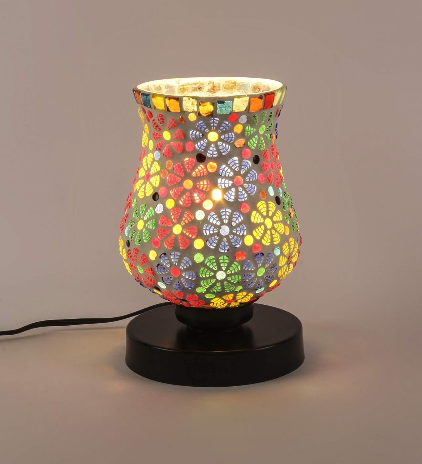 Multicolor Mosaic Glass Table Lamp (Medium, Multicolor)