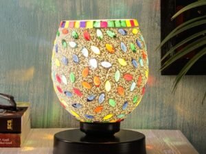 Multicolor Glass Mosaic Table Lamp (Medium, Multicolor)