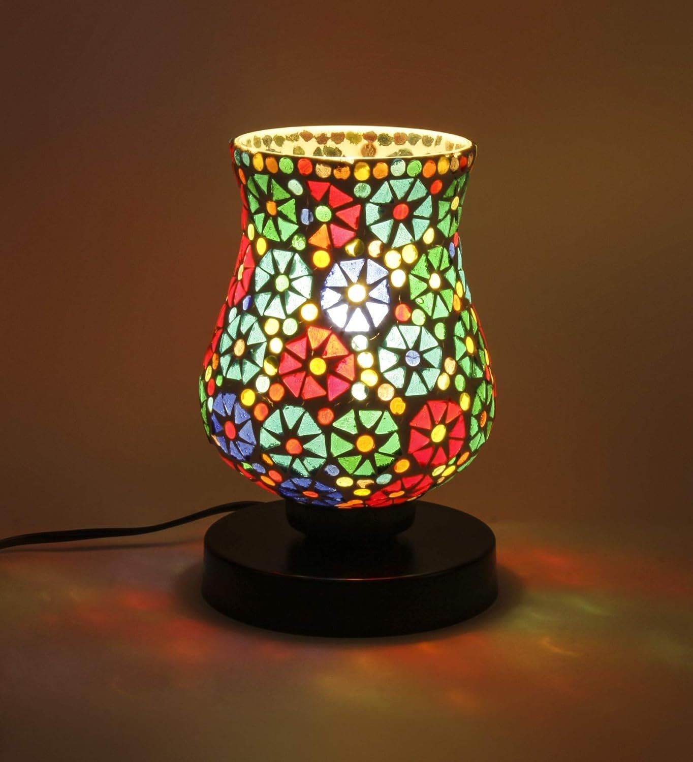 Multicolor Mosaic Glass Table Lamp (Medium, Multicolor)