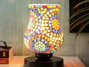 Multicolor Mosaic Glass Table Lamp (Medium, Multicolor)