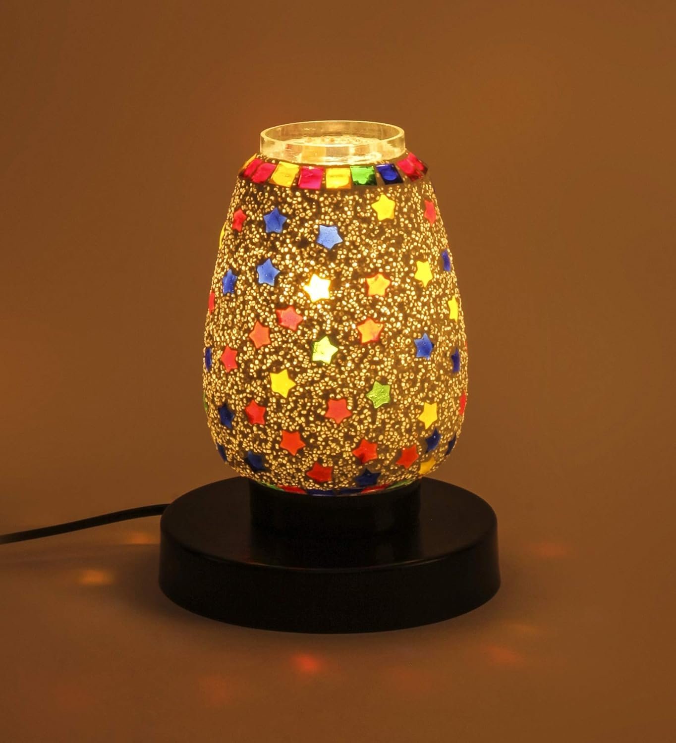 Multicolor Mosaic Glass Table Lamp (Small, Multicolor)