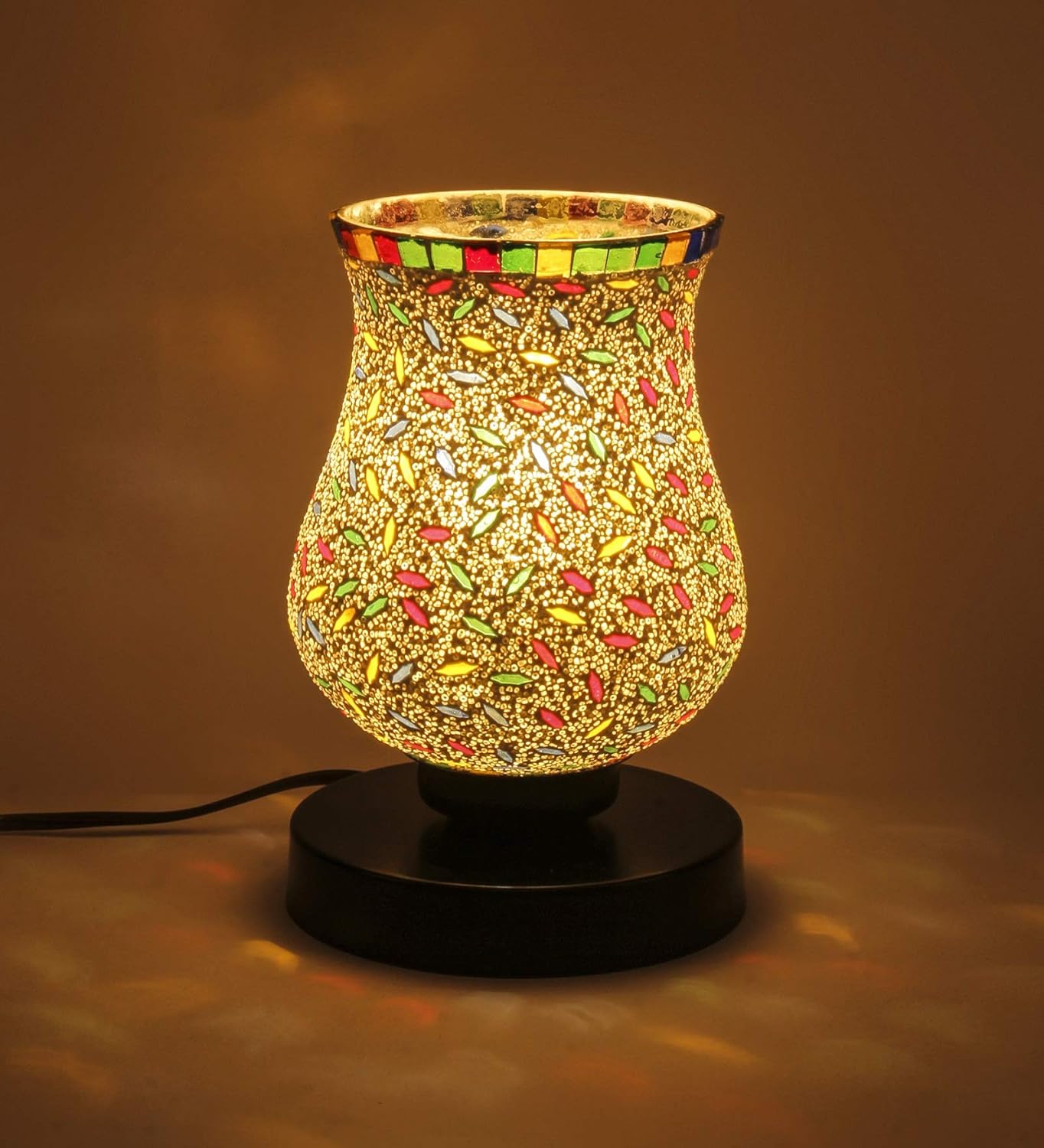 Multicolor Mosaic Glass Table Lamp (Medium, Multicolor)