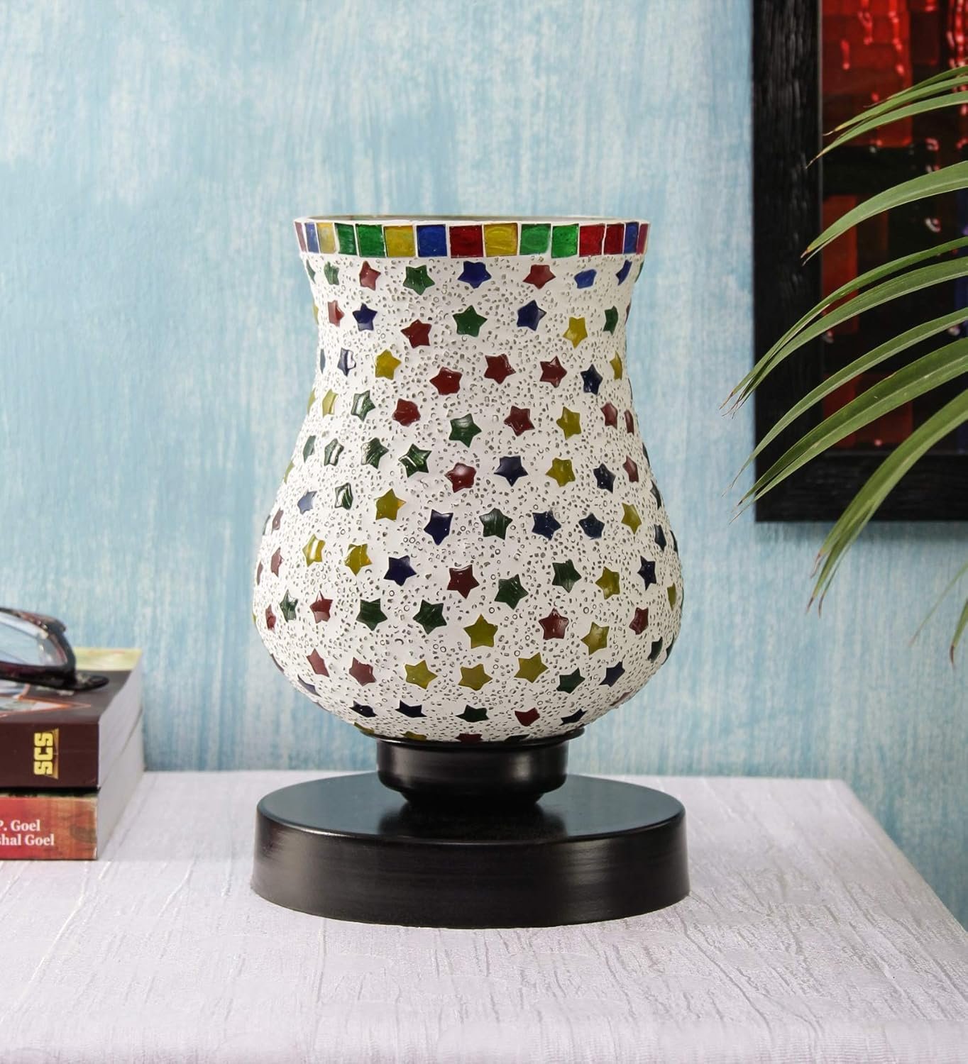 Multicolor Mosaic Glass Table Lamp (Medium, Multicolor)