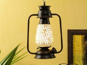 Mosiac Glass Lantern Hanging (Multicolour)