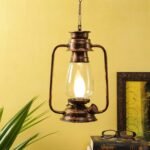 Copper Clear Glass Lantern Hanging (Clear)