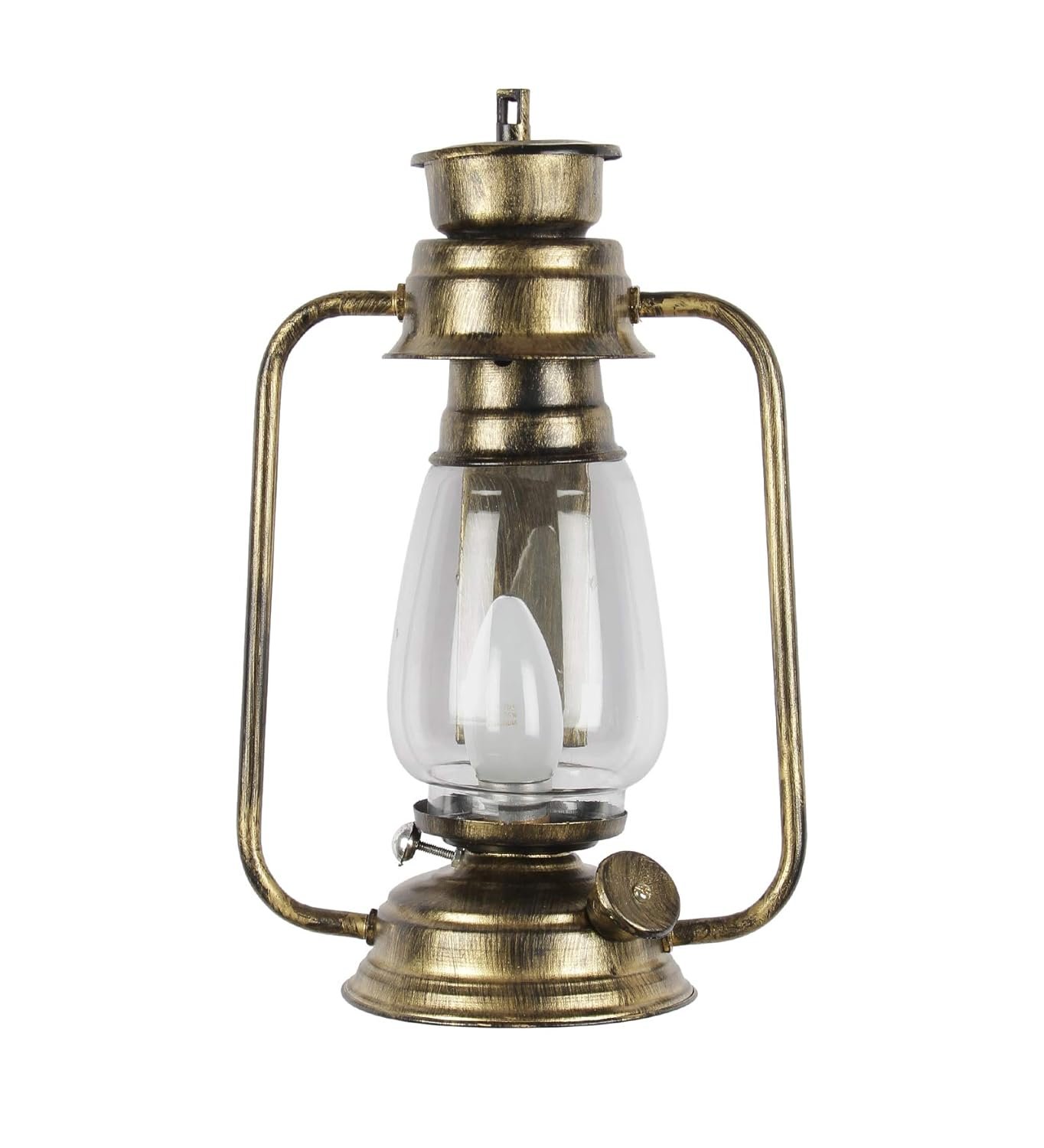 Glass Lantern Wall Mounted Lamp (Golden Clear)
