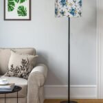 Multicolor Cotton Cotton Drum Shade with Iron Floor lamp with Wood Base for Decoration/Office/Home/Gifting/Study .-(12x12x58.5 Inches)-1